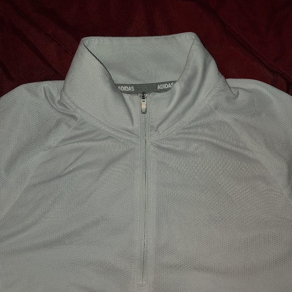 Reebok Gray and Adidas White Quarter-Zip Pullover sz S - Picture 14 of 14